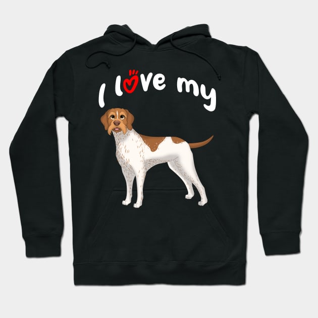 I Love My German Wirehaired Pointer Dog Hoodie by millersye